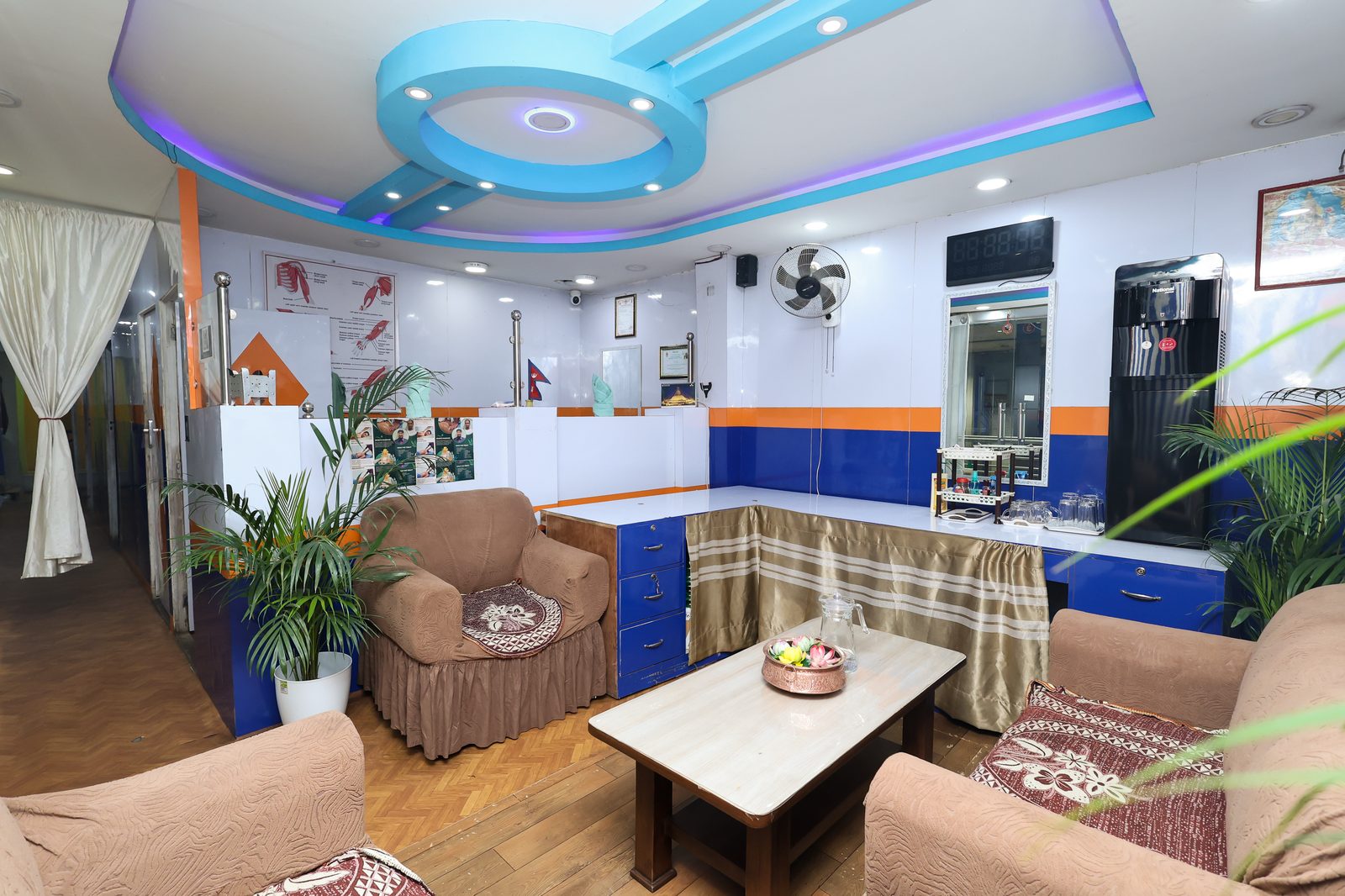 Reception area at Healing Hands Nepal, Ale Complex, Boudha